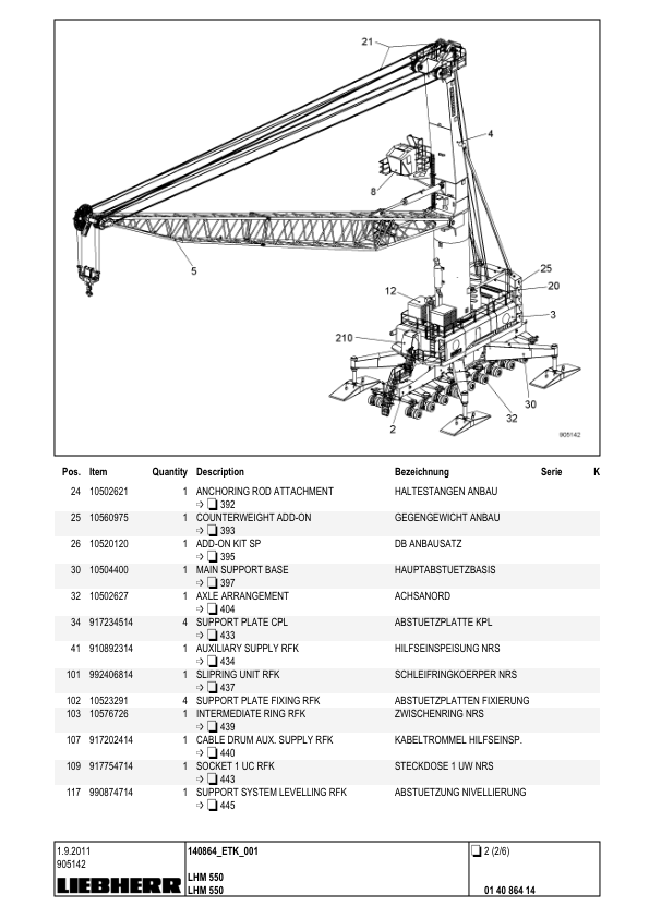 Liebherr LHM 550 Crane Parts Catalog SN 140864 - Image 9