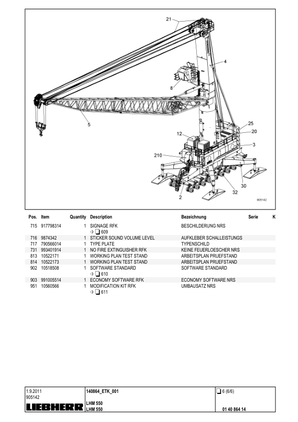 Liebherr LHM 550 Crane Parts Catalog SN 140864 - Image 3