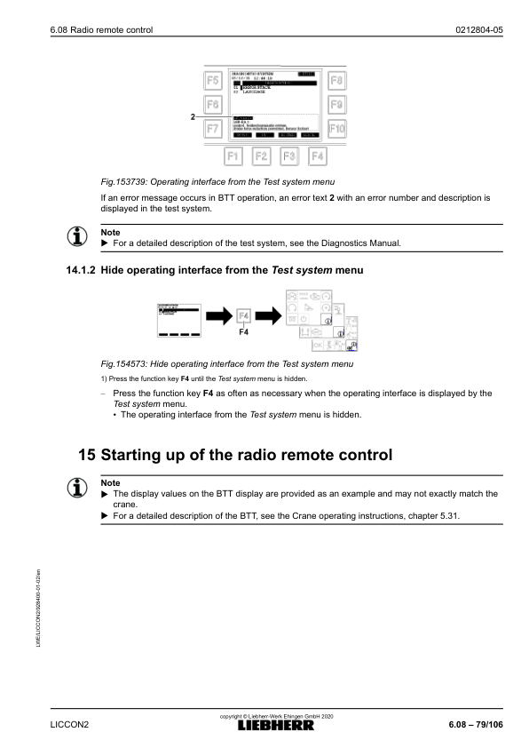 Liebherr LICCON 2 LTM 1120 4.1 Crane Radio Remote Control Operators Manual - Image 17