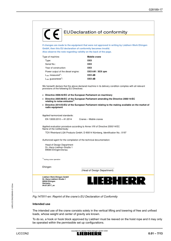 Liebherr LICCON 2 LTM 1120 4.1 Crane Radio Remote Control Operators Manual - Image 12