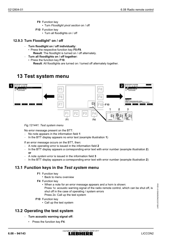 Liebherr LICCON 2 LTM 1130-5.1 Crane Radio Remote Control Operators Manual - Image 10