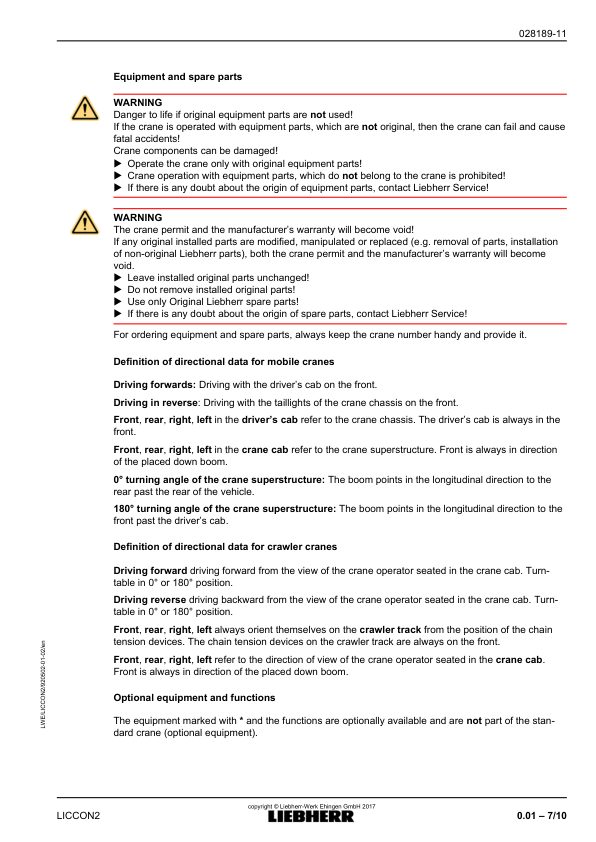 Liebherr LICCON 2 LTM 1130-5.1 Crane Radio Remote Control Operators Manual - Image 9