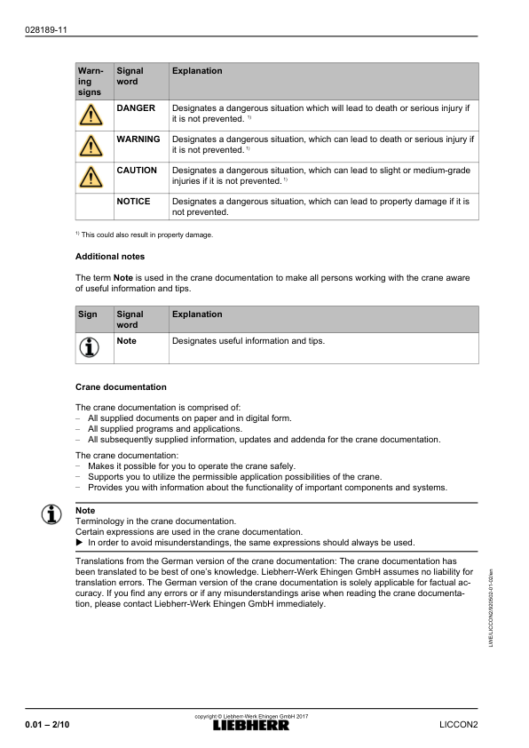 Liebherr LICCON 2 LTM 1130-5.1 Crane Radio Remote Control Operators Manual - Image 4
