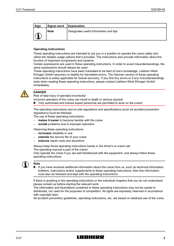 Liebherr LR 1350-1 Crawler Crane Operators Manual - Image 4