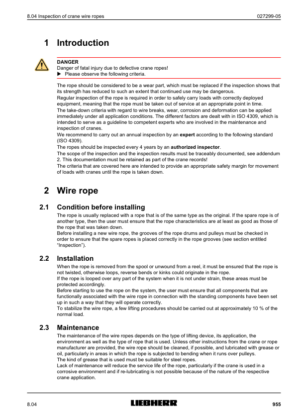 Liebherr LR 1350-1 Crawler Crane Operators Manual - Image 16