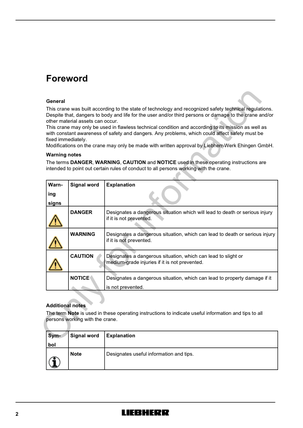 Liebherr LR 1600-2 Crane Operators Manual - Image 3