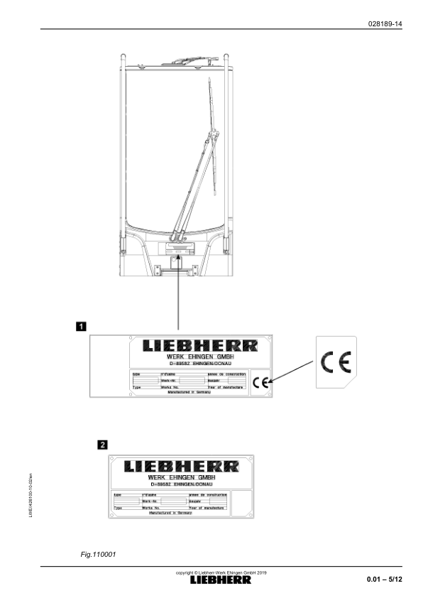 Liebherr LR 1750S Crane Load Chart Operators Manual SN 074726 - Image 10