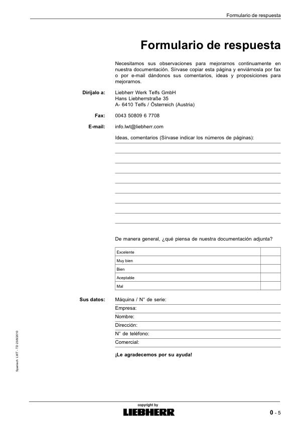 Liebherr LR 634 Litronic Crane Operators Manual ES - Image 7