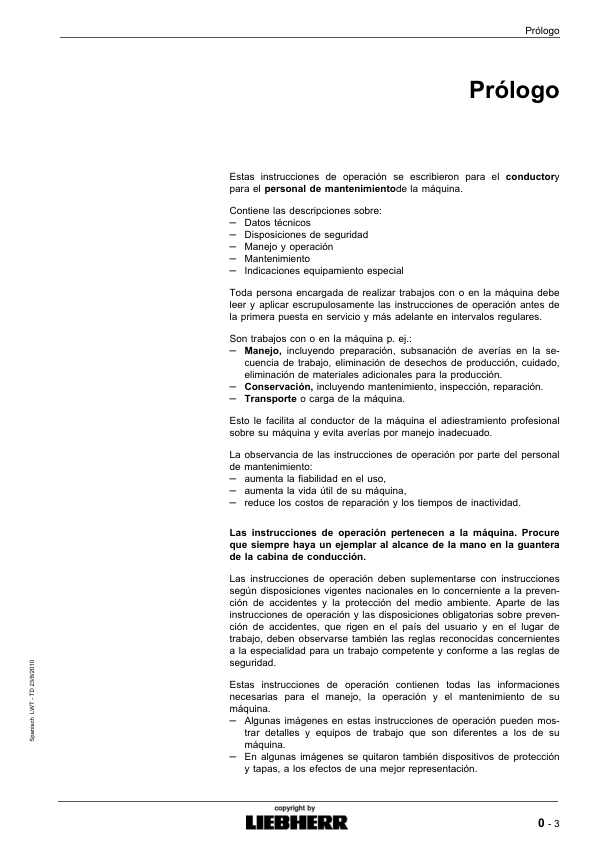 Liebherr LR 634 Litronic Crane Operators Manual ES - Image 5