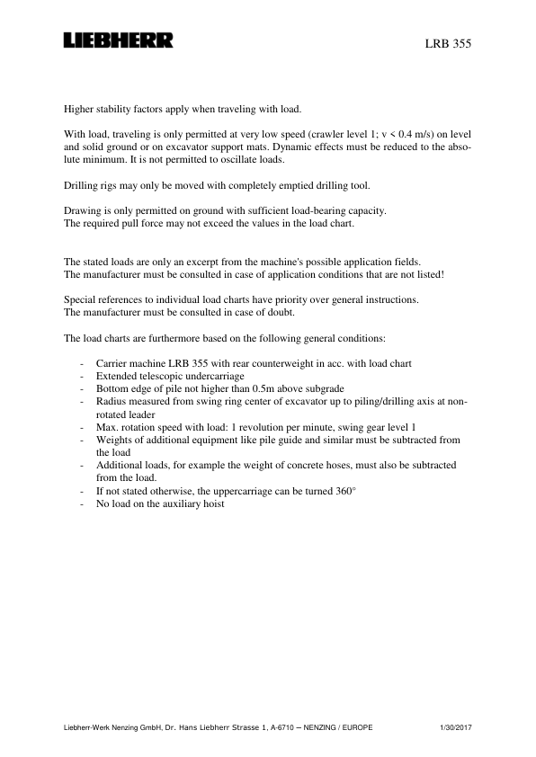 Liebherr LRB 355.1 Crane Operators Manual SN 111682 - Image 7
