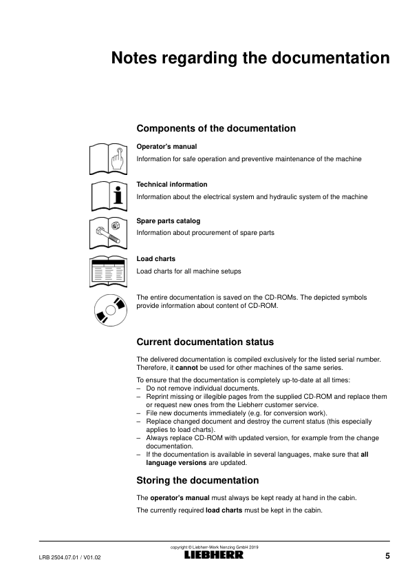 Liebherr LRB 355.1 Crane Operators Manual SN 111682 - Image 11