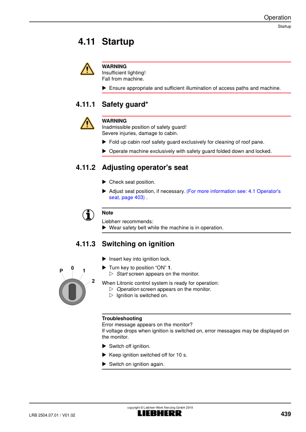 Liebherr LRB 355.1 Crane Operators Manual SN 111682 - Image 16