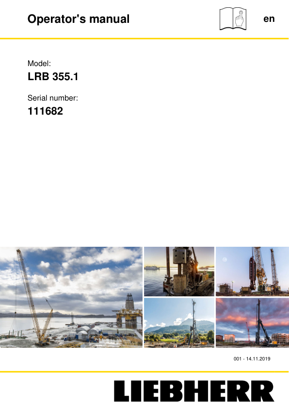 Liebherr LRB 355.1 Crane Operators Manual SN 111682 - Image 2