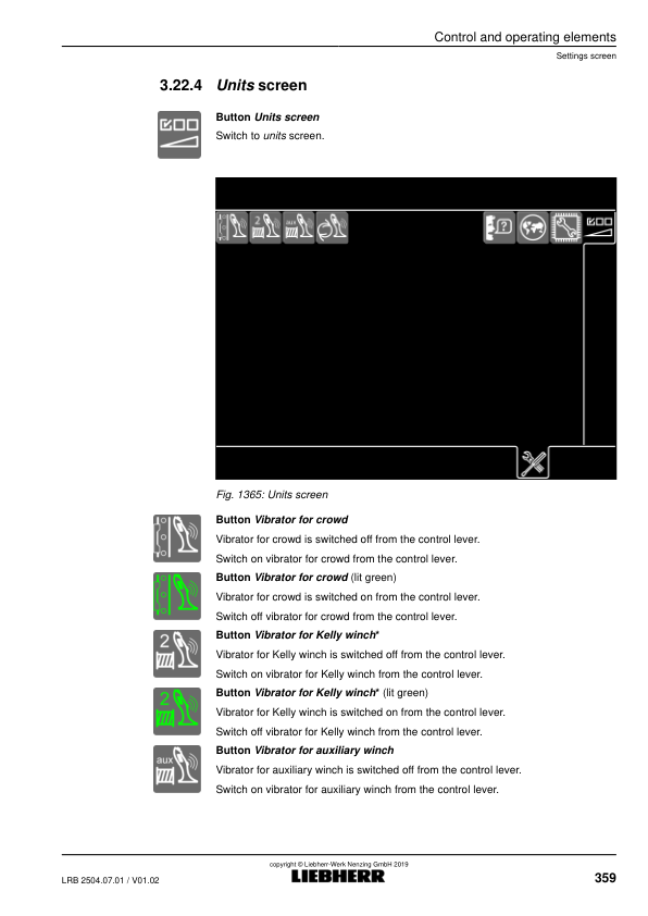 Liebherr LRB 355.1 Crane Operators Manual SN 111682 - Image 14