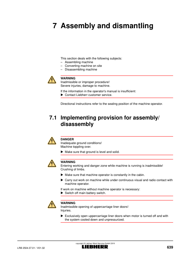 Liebherr LRB 355.1 Crane Operators Manual SN 111682 - Image 19
