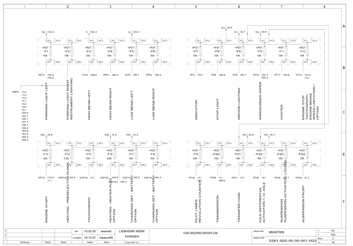 Liebherr LT 1120-1 Crane Electrical Schematics Service Manual - Image 6