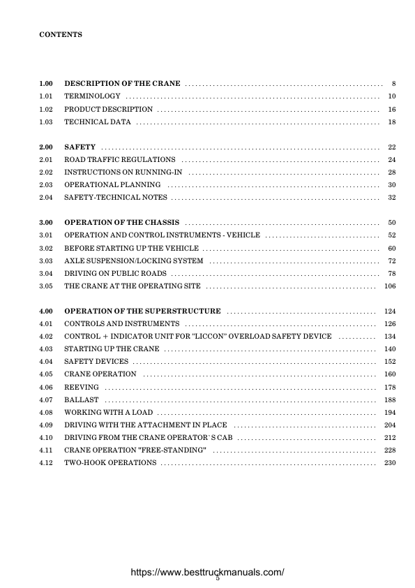 Liebherr LTM 1030-1 080 Series Crane Operators Manual - Image 7