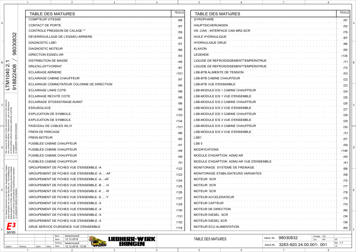 Liebherr LTM 1030 1040 2.1 Crane Electrical Schematics Service Manual - Image 4