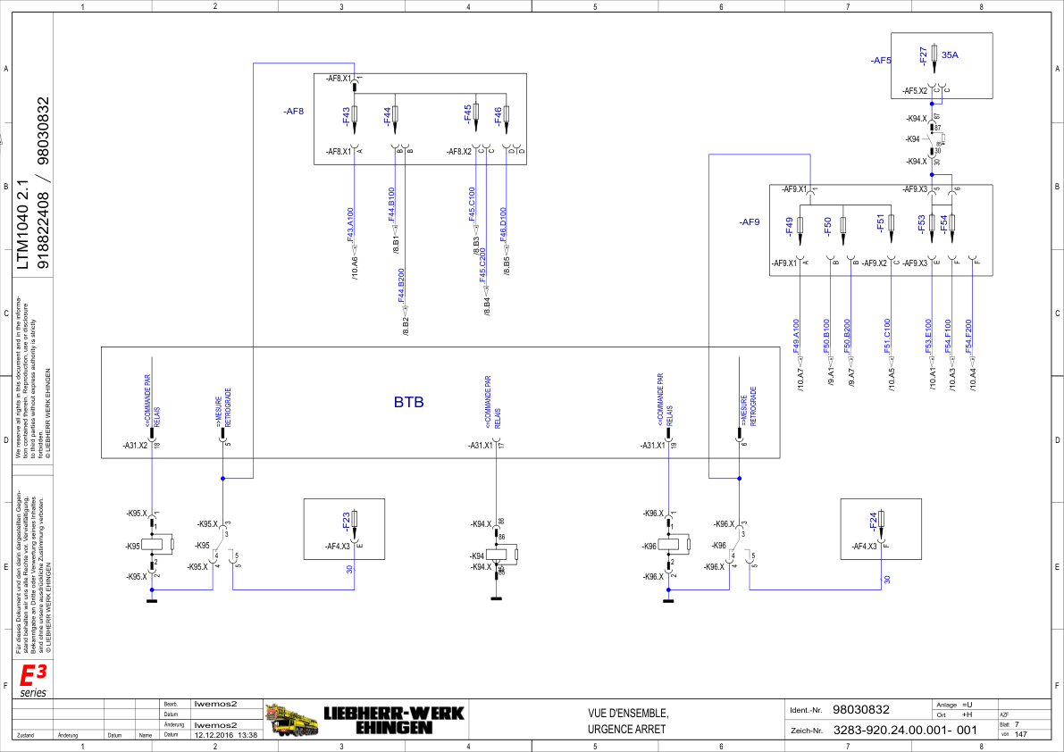 Liebherr LTM 1030 1040 2.1 Crane Electrical Schematics Service Manual - Image 9