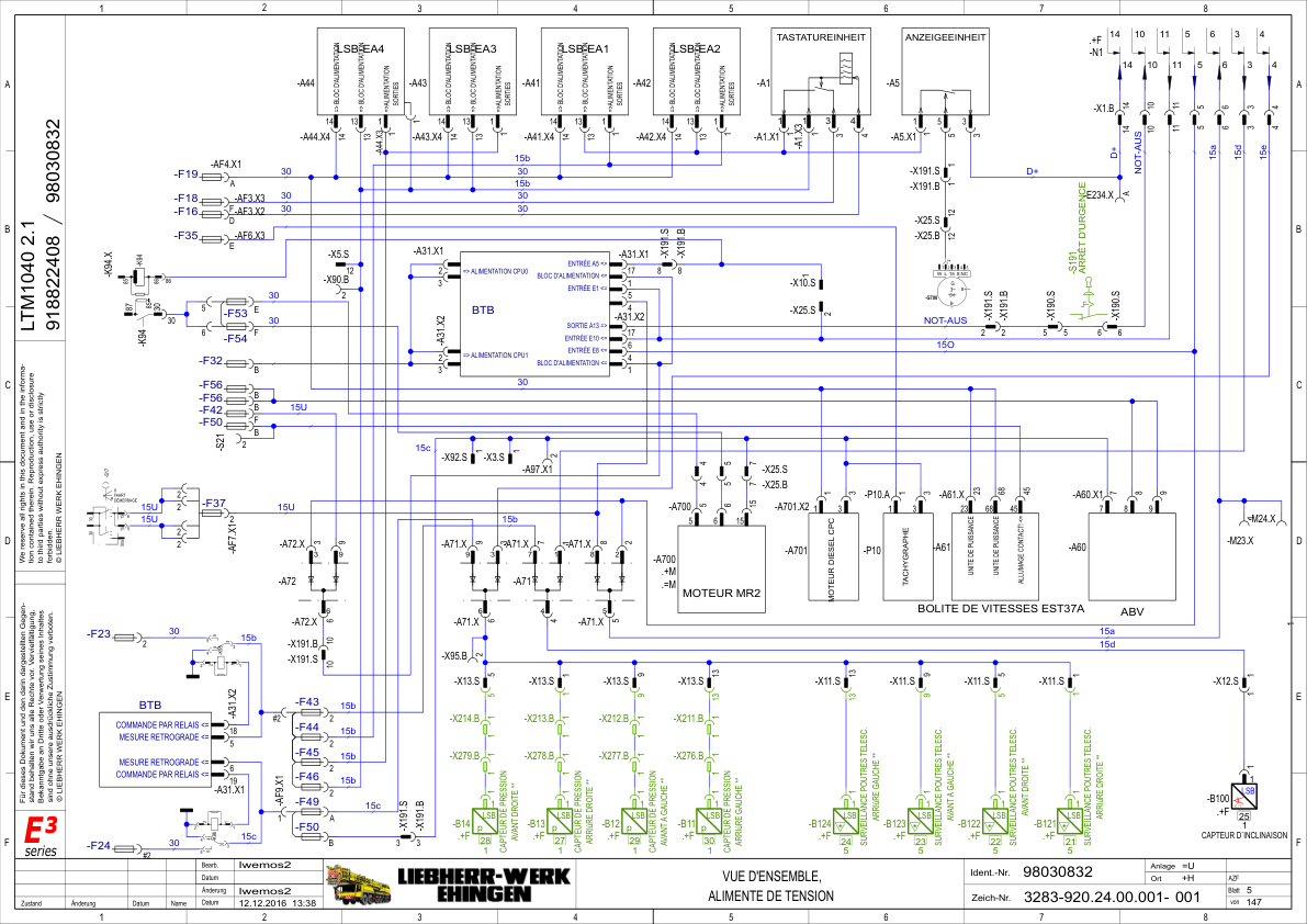 Liebherr LTM 1030 1040 2.1 Crane Electrical Schematics Service Manual - Image 7