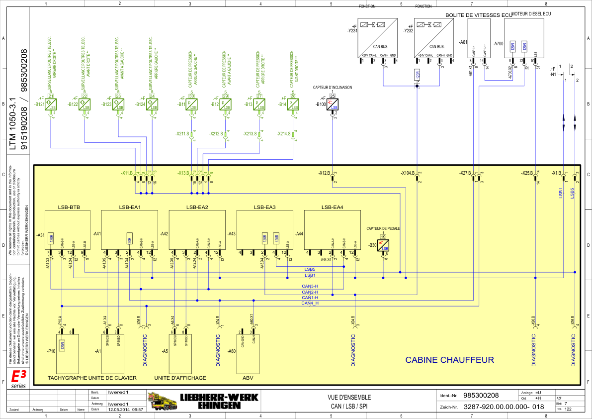 Liebherr LTM 1050 3.1 Crane Electrical Schematics Service Manual - Image 9