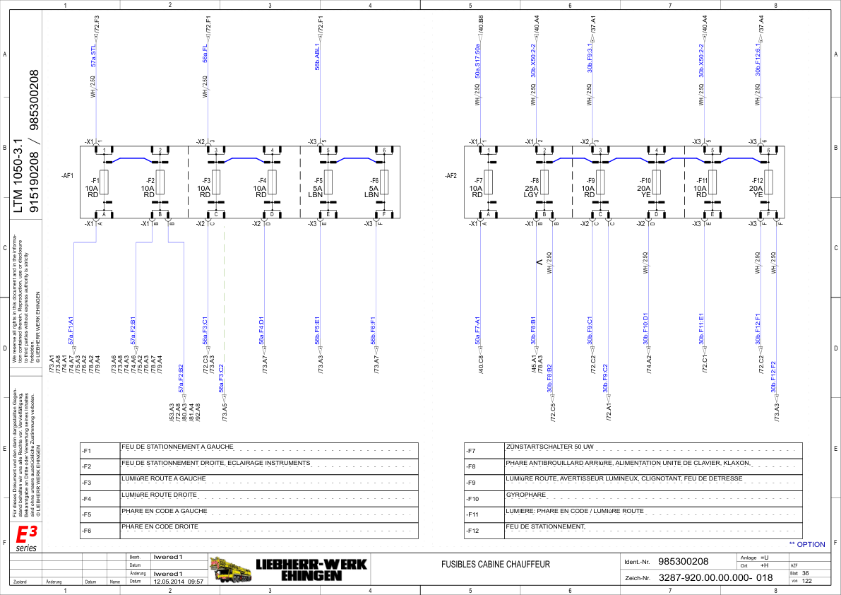 Liebherr LTM 1050 3.1 Crane Electrical Schematics Service Manual - Image 13