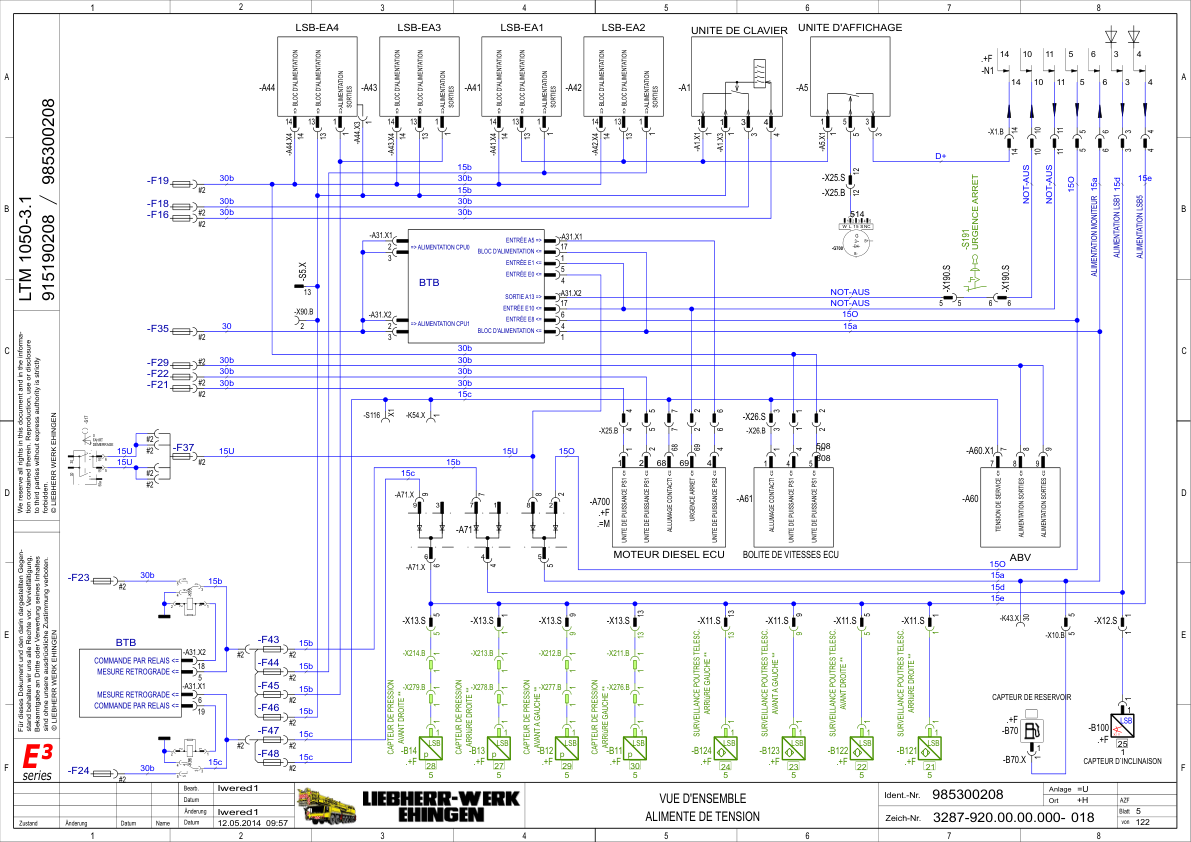 Liebherr LTM 1050 3.1 Crane Electrical Schematics Service Manual - Image 7