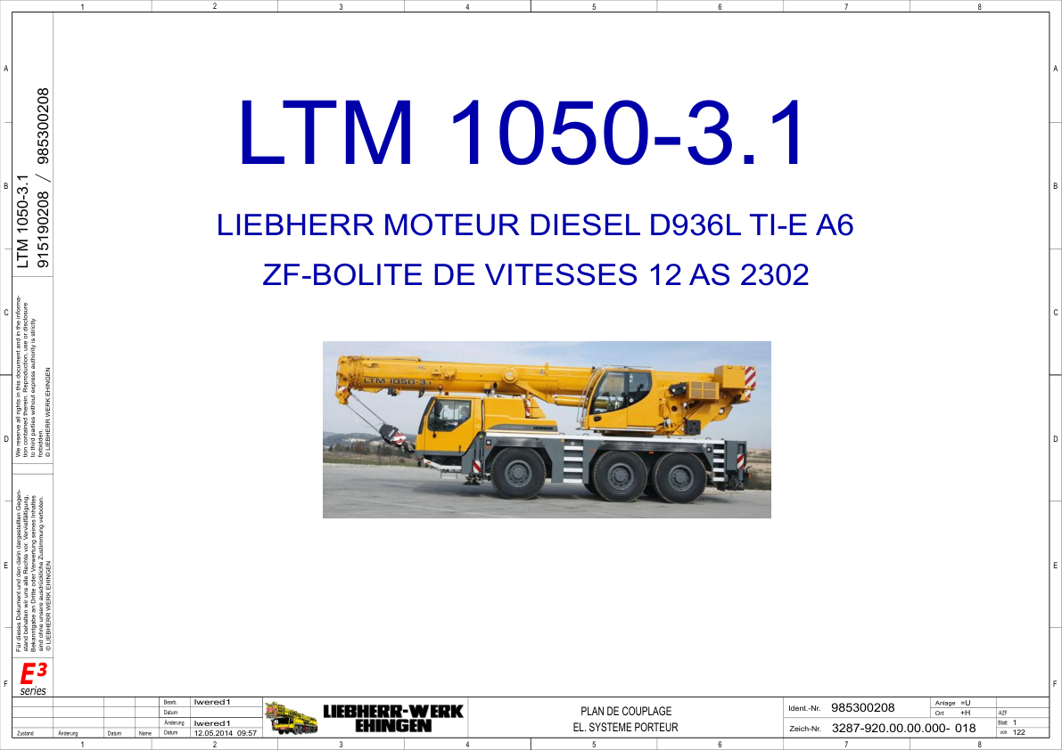Liebherr LTM 1050 3.1 Crane Electrical Schematics Service Manual - Image 2