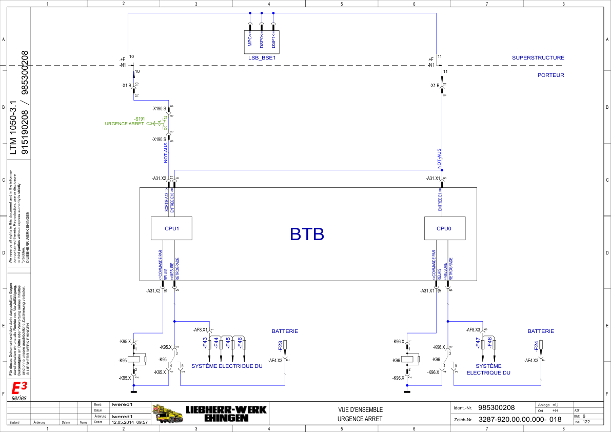 Liebherr LTM 1050 3.1 Crane Electrical Schematics Service Manual - Image 8