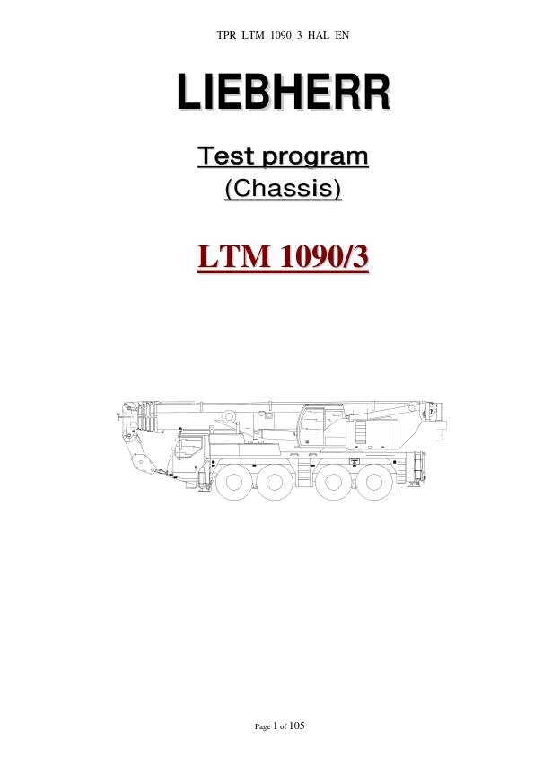 Liebherr LTM 1090-3 Crane Test Program Chassis Operators Manual - Image 2