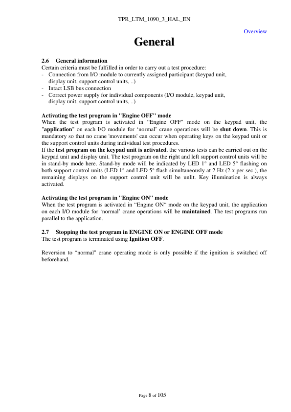 Liebherr LTM 1090-3 Crane Test Program Chassis Operators Manual - Image 12