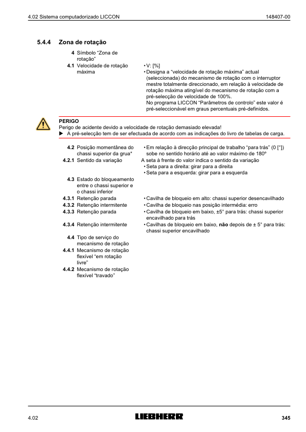 Liebherr LTM 1090-4.1 Crane Operators Manual PT v15006-01-14 - Image 13