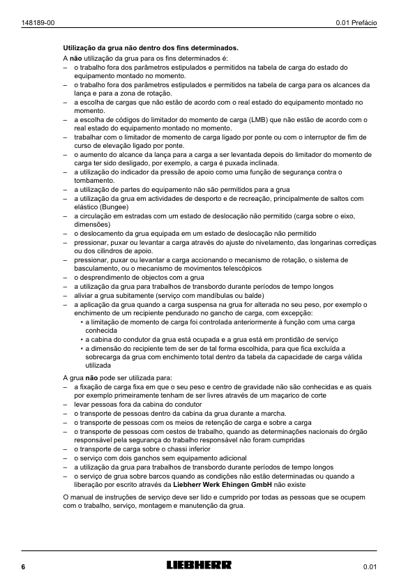 Liebherr LTM 1090-4.1 Crane Operators Manual PT v20700-01-14 - Image 7