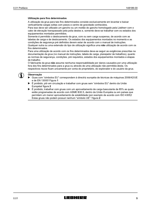 Liebherr LTM 1090-4.1 Crane Operators Manual PT v20700-01-14 - Image 6