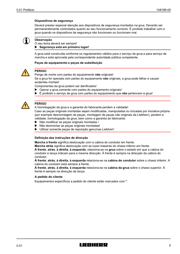 Liebherr LTM 1090-4.1 Crane Operators Manual PT v20700-01-14 - Image 8