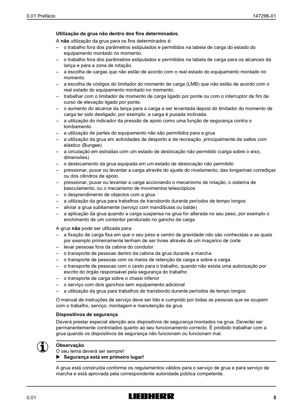 Liebherr LTM 1100-4.2 Crane Operators Manual PT - Image 6