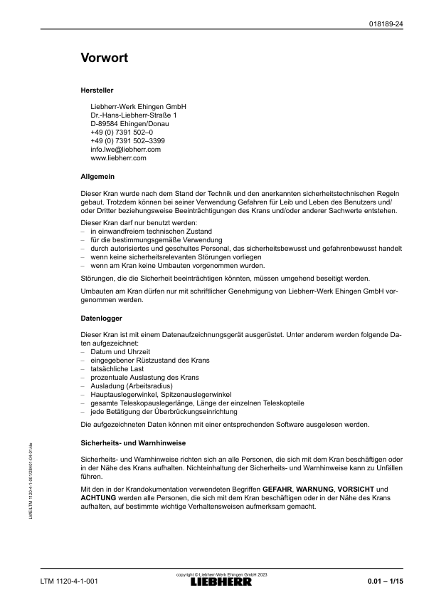 Liebherr LTM 1120 4.1 Crane Operators Manual DE - Image 3