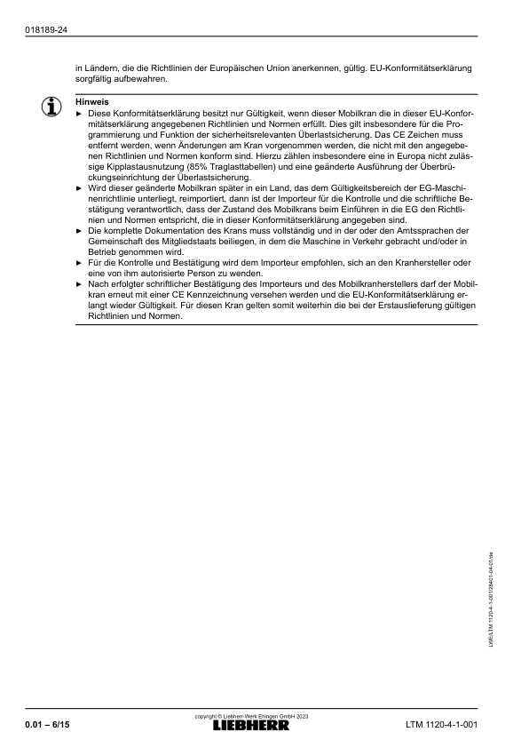 Liebherr LTM 1120 4.1 Crane Operators Manual DE - Image 8