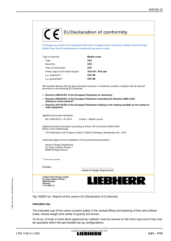 Liebherr LTM 1120-4.1 Crane Operators Manual - Image 12
