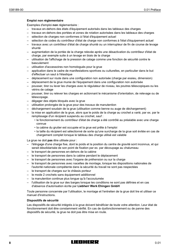 Liebherr LTM 1130 5.1 Crane Operators Manual FR - Image 8
