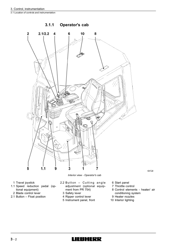 Liebherr PR 754 Litronic Crawler Dozer Operation Manual - Image 10
