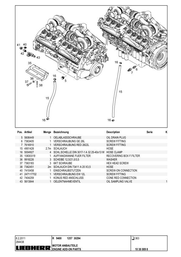 Liebherr R9400 1257 Excavator Parts Catalog SN 30294 - Image 13