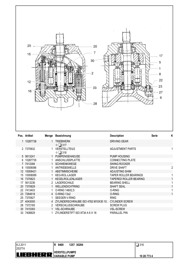 Liebherr R9400 1257 Excavator Parts Catalog SN 30294 - Image 12