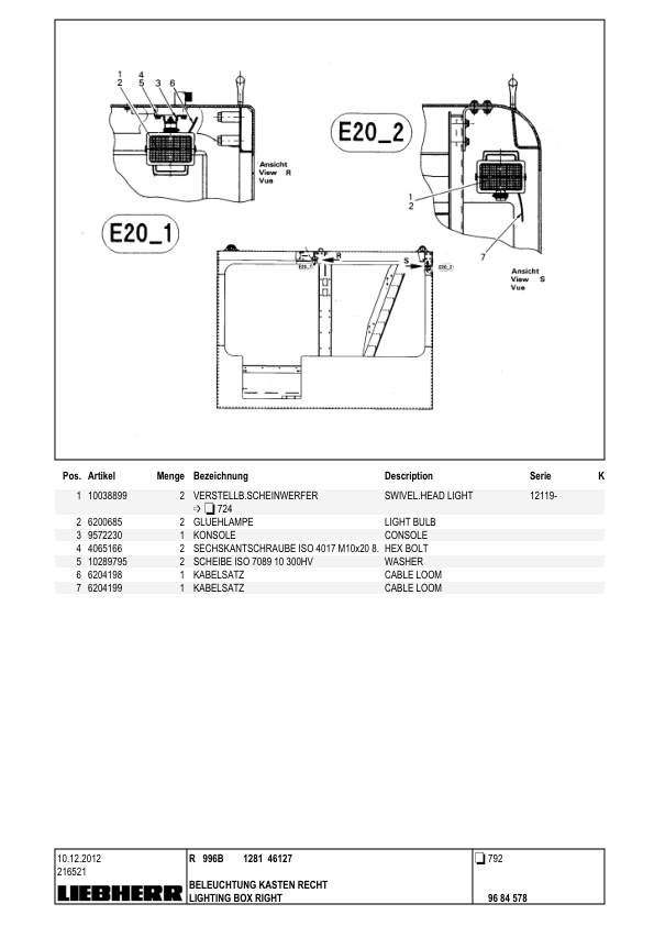 Liebherr R996B 1281 Excavator Parts Catalog SN 46127 - Image 11