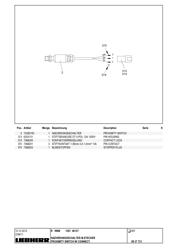 Liebherr R996B 1281 Excavator Parts Catalog SN 46127 - Image 14