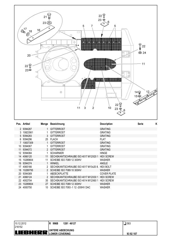 Liebherr R996B 1281 Excavator Parts Catalog SN 46127 - Image 10
