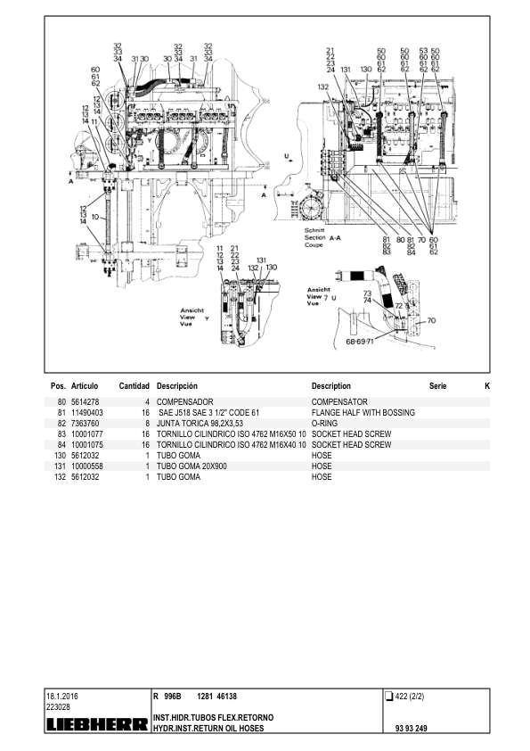 Liebherr R996B 1281 Excavator Parts Catalog SN 46138 - Image 10