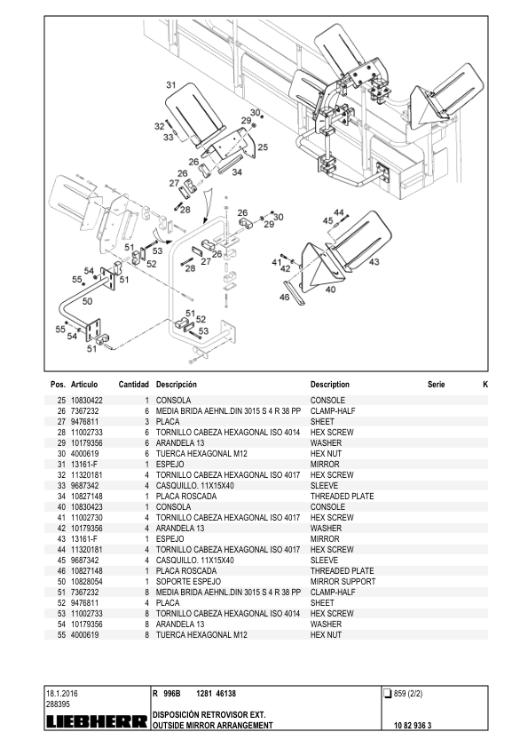 Liebherr R996B 1281 Excavator Parts Catalog SN 46138 - Image 13