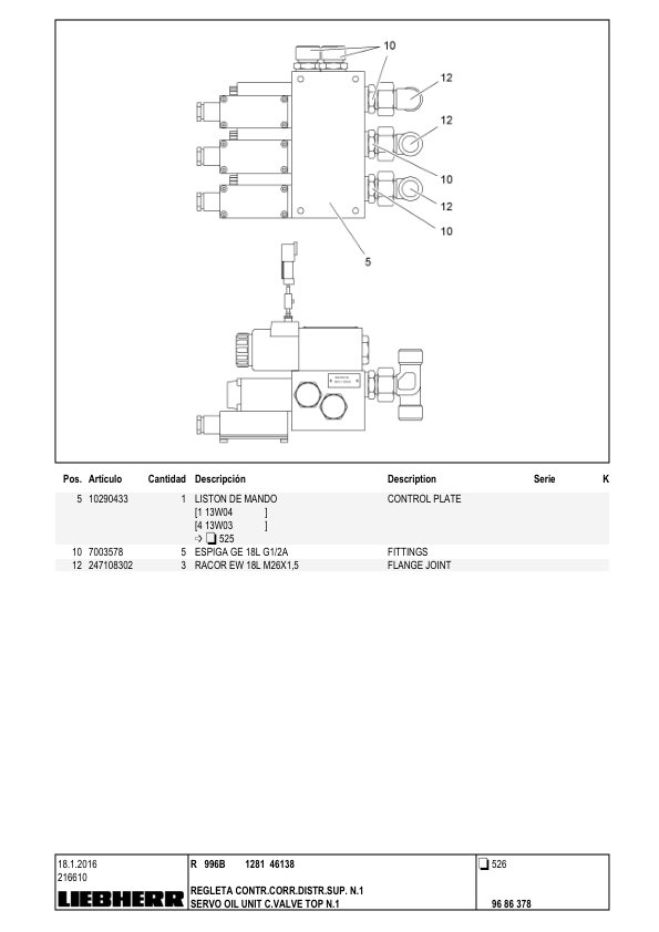 Liebherr R996B 1281 Excavator Parts Catalog SN 46138 - Image 12