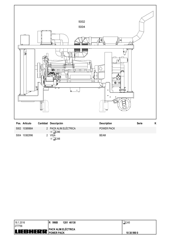 Liebherr R996B 1281 Excavator Parts Catalog SN 46138 - Image 9